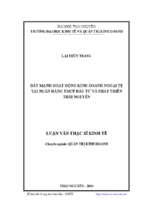 đẩy mạnh hoạt động kinh doanh ngoại tệ tại ngân hàng thương mại cổ phần đầu tư và phát triển thái nguyên