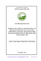 đánh giá thực trạng và giải pháp nâng cao hiệu quả sử dụng đất của các tổ chức kinh tế được giao đất cho thuê đất trên địa bàn thành phố uông bí tỉnh quảng ninh giai đoạn 2015 2018