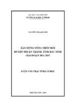 Xây dựng nông thôn mới huyện thuận thành tỉnh bắc ninh giai đoạn 2011 2017