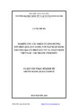 Nghiên cứu các nhân tố ảnh hưởng đến hiệu quả huy động vốn tại ngân hàng thương mại cổ phần đầu tư và phát triển việt nam chi nhánh vĩnh phúc