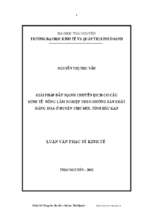 Giải pháp đầy mạnh chuyển dịch cơ cấu kinh tế nông lâm nghiệp theo hướng sản xuất hàng hóa ở huyện chợ mới tỉnh bắc kạn