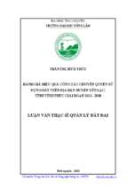 đánh giá hiệu quả công tác chuyển quyền sử dụng đất trên địa bàn huyện yên lạc tỉnh vĩnh phúc giai đoạn 2013 2018