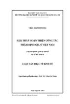 Giải pháp hoàn thiện công tác thẩm định giá ở việt nam