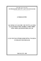 Tạo động lực làm việc cho người lao động tại ngân hàng nông nghiệp và phát triển nông thôn chi nhánh tỉnh lào cai