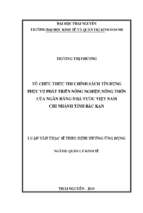 Tổ chức thực thi chính sách tín dụng phục vụ phát triển nông nghiệp nông thôn của ngân hàng nhà nước việt nam chi nhánh tỉnh bắc kạn