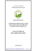 Giải pháp phát triển sản xuất lúa nếp khẩu tan đón theo hướng bền vững tại huyện văn bàn tỉnh lào cai