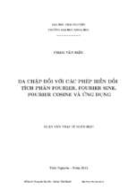 đa chập đối với các phép biến đổi tích phân fourier fourier sine fourier cosine và ứng dụng