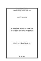 Nghiên cứu thống kê đánh giá phát triển bền vững ở việt nam
