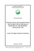 đánh giá công tác đấu giá quyền sử dụng đất của một số dự án trên địa bàn huyện hậu lộc tỉnh thanh hóa giai đoạn 2016 2018