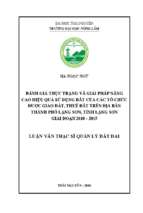 đánh giá thực trạng và giải pháp nâng cao hiệu quả sử dụng đất của các tổ chức được giao đất cho thuê đất trên địa bàn thành phố lạng sơn tỉnh lạng sơn giai đoạn 2010 2015