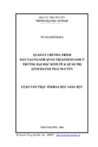 Quản lý chương trình đào tạo ngành quản trị kinh doanh ở trường đại học kinh tế & quản trị kinh doanh thái nguyên