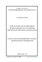 đánh giá sự hài lòng của khách hàng về chất lượng dịch vụ 3g của tập đoàn viễn thông quân đội vietel tại thái nguyên