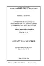 Cải thiện sinh kế cho người dân trước ảnh hưởng của biến đổi khí hậu ở huyện định hóa tỉnh thái nguyên