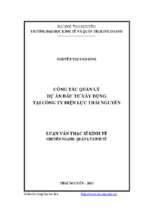 Công tác quản lý dự án đầu tư xây dựng tại công ty điện lực thái nguyên