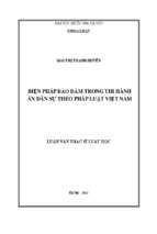 Các biện pháp bảo đảm thi hành án dân sự theo pháp luật việt nam