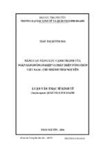 Nâng cao năng lực cạnh tranh của ngân hàng nông nghiệp và phát triển nông thôn chi nhánh thái nguyên