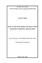 Quản lý nhà nước trong xây dựng cơ bản tại huyện tam đường tỉnh lai châu