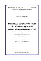 Nghiên cứu kết quả phẫu thuật cầu nối động mạch vành không tuần hoàn ngoài cơ thể