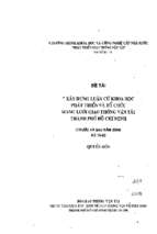 Xây dựng luận cứ khoa học phát triển và tổ chức mạng lưới giao thông vận tải thành phố hồ chí minh trước và sau năm 2000 quyển bốn