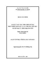 Quản lý dạy học theo định hướng phát triển năng lực ở các trường tiểu học huyện đại từ tỉnh thái nguyên