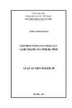 Giải pháp nâng cao năng lực cạnh tranh của tỉnh hà tĩnh