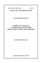 Nghiên cứu tầm soát và chẩn đoán trước sinh bệnh alpha và bêta thalassemia