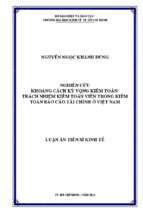 Nghiên cứu khoảng cách kỳ vọng kiểm toán trách nhiệm kiểm toán viên trong kiểm toán báo cáo tài chính ở việt nam