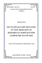 Yếu tố liên quan đến tiên lượng tử vong trong đợt cấp bệnh phổi tắc nghẽn mạn tính tại bệnh viện nguyễn trãi