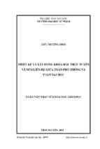 Thiết kế và xây dựng khóa học trực tuyến về mối liên hệ giữa toán phổ thông và toán đại học