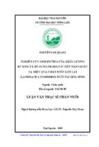 Nghiên cứu ảnh hưởng của khối lượng sơ sinh và bổ sung probiotic đến năng suất và hiệu quả chăn nuôi lợn lai landrace x yorshire nuôi tại hòa bình