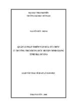 Quản lí phát triển văn hóa tổ chức ở trường trung học cơ sở hồng đức huyện ninh giang tỉnh hải dương