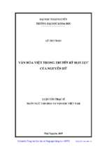 Văn hóa việt trong truyền kỳ mạn lục của nguyễn dữ