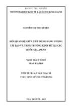 Mối quan hệ giữa tiêu dùng năng lượng tái tạo và tăng trưởng kinh tế tại các quốc gia asean