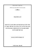 Nhân tố tác động đến cảm nhận kết quả công việc của nhân viên kế toán trong môi trường ứng dụng hệ thống hoạch định nguồn lực doanh nghiệp trường hợp việt nam