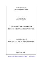 đặc điểm ngôn ngữ của tít bài trên báo điện tử vnexpress và dân trí