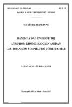 đánh giá đáp ứng điều trị lymphôm không hodgkin amiđan giai đoạn sớm với phác đồ có rituximab