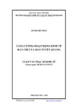 Tăng cường hoạt động kinh tế báo chí của báo tuyên quang