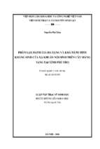 Phân lập đánh giá đa dạng và khả năng sinh kháng sinh của xạ khuẩn nội sinh trên cây màng tang tại tỉnh phú thọ