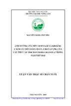 ảnh hưởng của mức bón đạm và khoảng cách cắt đến năng suất chất lượng của cây thức ăn trichanthera gigantea trong năm thứ hai