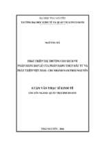 Phát triển thị trường cho dịch vụ ngân hàng bán lẻ của ngân hàng tmcp đầu tư và phát triển việt nam chi nhánh nam thái nguyên