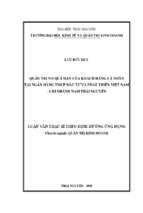 Quản trị nợ quá hạn của khách hàng cá nhân tại ngân hàng thương mại cổ phần đầu tư và phát triển việt nam chi nhánh nam thái nguyên