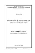 Hoàn thiện công tác tuyển dụng lao động tại công ty cổ phần giấy an hòa