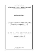 Xây dựng nông thôn mới trên địa bàn huyện bát xát tỉnh lào cai