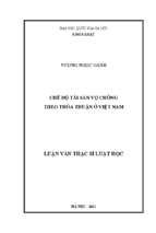 Chế độ tài sản vợ chồng theo thỏa thuận ở việt nam