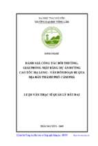 đánh giá công tác bồi thường giải phóng mặt bằng dự án đường cao tốc hạ long vân đồn đoạn đi qua địa bàn thành phố cẩm phả