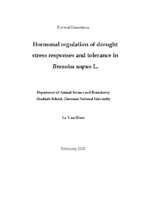 Hormonal regulation of drought stress responses and tolerance in brassica napus l