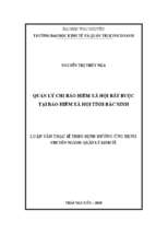 Quản lý chi bảo hiểm xã hội bắt buộc tại bảo hiểm xã hội tỉnh bắc ninh