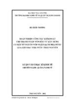 Hoàn thiện công tác kiểm soát chi thanh toán vốn đầu tư xây dựng cơ bản từ nguồn vốn ngân sách nhà nước qua kho bạc nhà nước thái nguyên