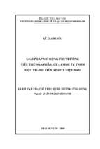 Giải pháp mở rộng thị trường tiêu thụ sản phẩm của công ty trách nhiệm hữu hạn một thành viên apatit việt nam