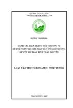 đánh giá hiện trạng môi trường và đề xuất một số giải pháp bảo vệ môi trường huyện võ nhai tỉnh thái nguyên